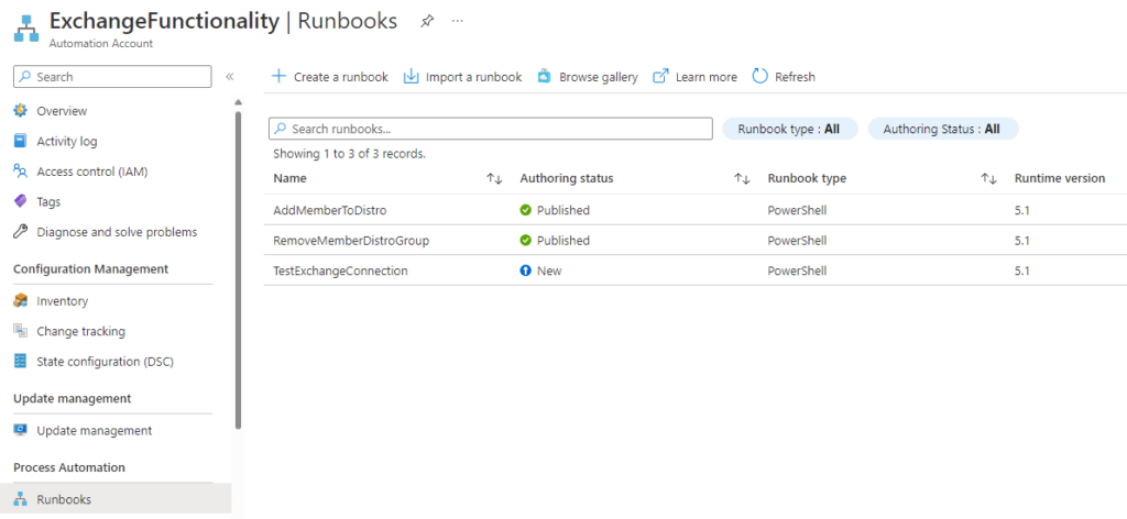 Runbooks for Adding and Removing Members of a distribution group.