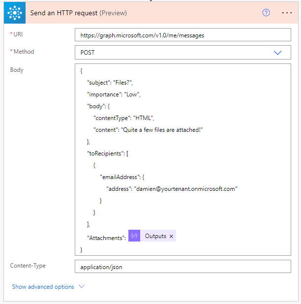 Graph API Draft Email