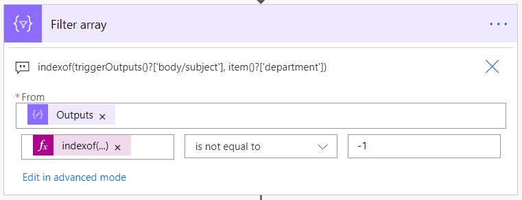 Filter array for subject containing