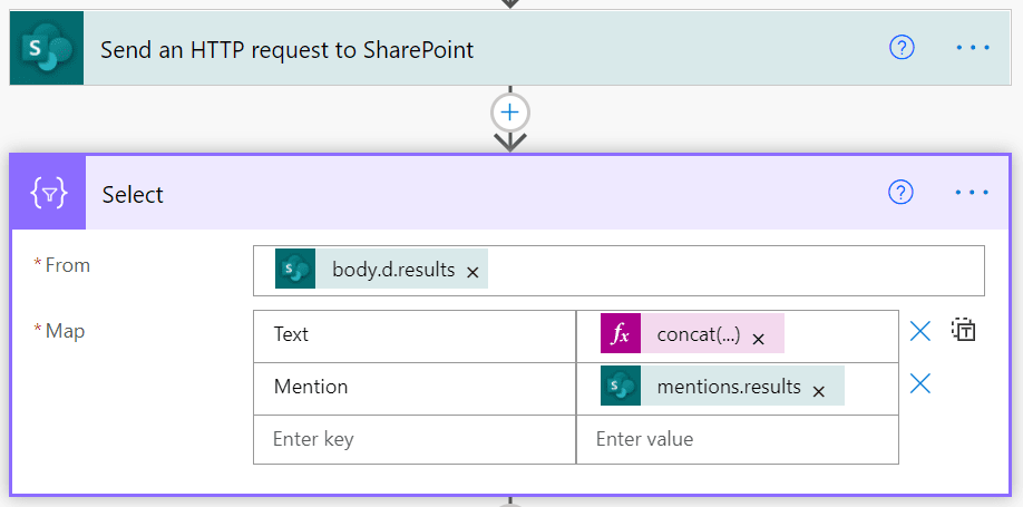 using a select to query the body of results